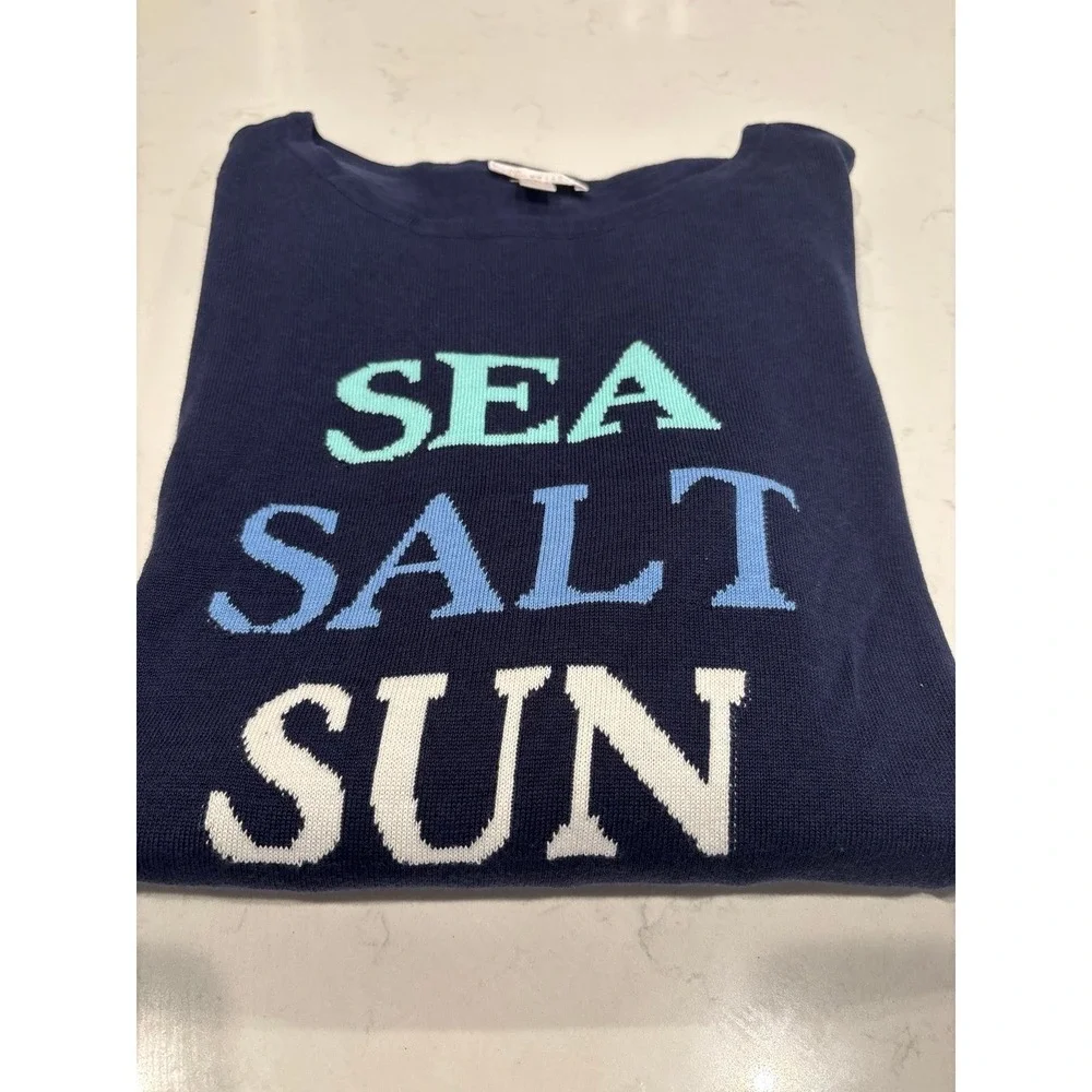 Sea Salt Sun Striped Cuff Sweater Coastal, Nautical,Beach,Vacation - Picture 3 of 8